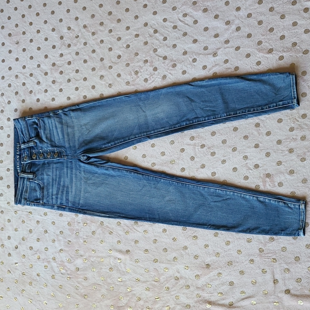 5 button, super high rise American eagle  jegging